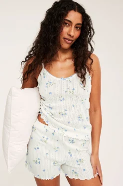 Pyjamas set med pointelle mönster