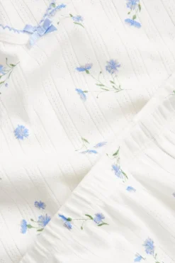 Pyjamas set med pointelle mönster