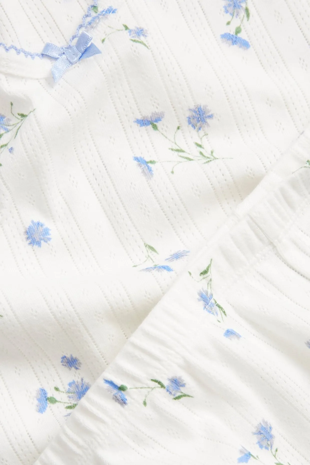 Pyjamas set med pointelle mönster
