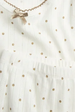 Pyjamas set med pointelle mönster