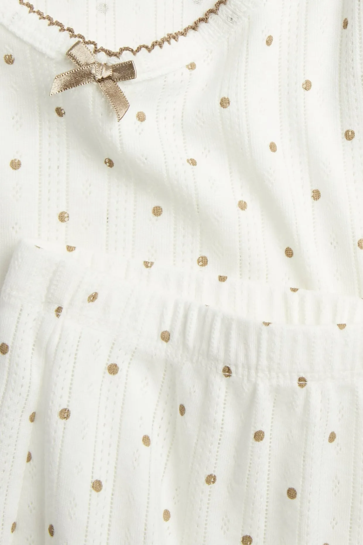 Pyjamas set med pointelle mönster
