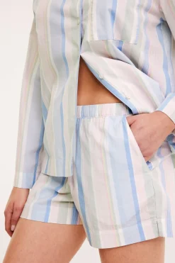 Pyjamasshorts i vävd bomull