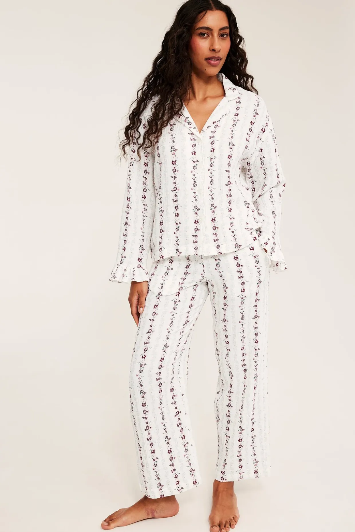 Pyjamasskjorta i muslin