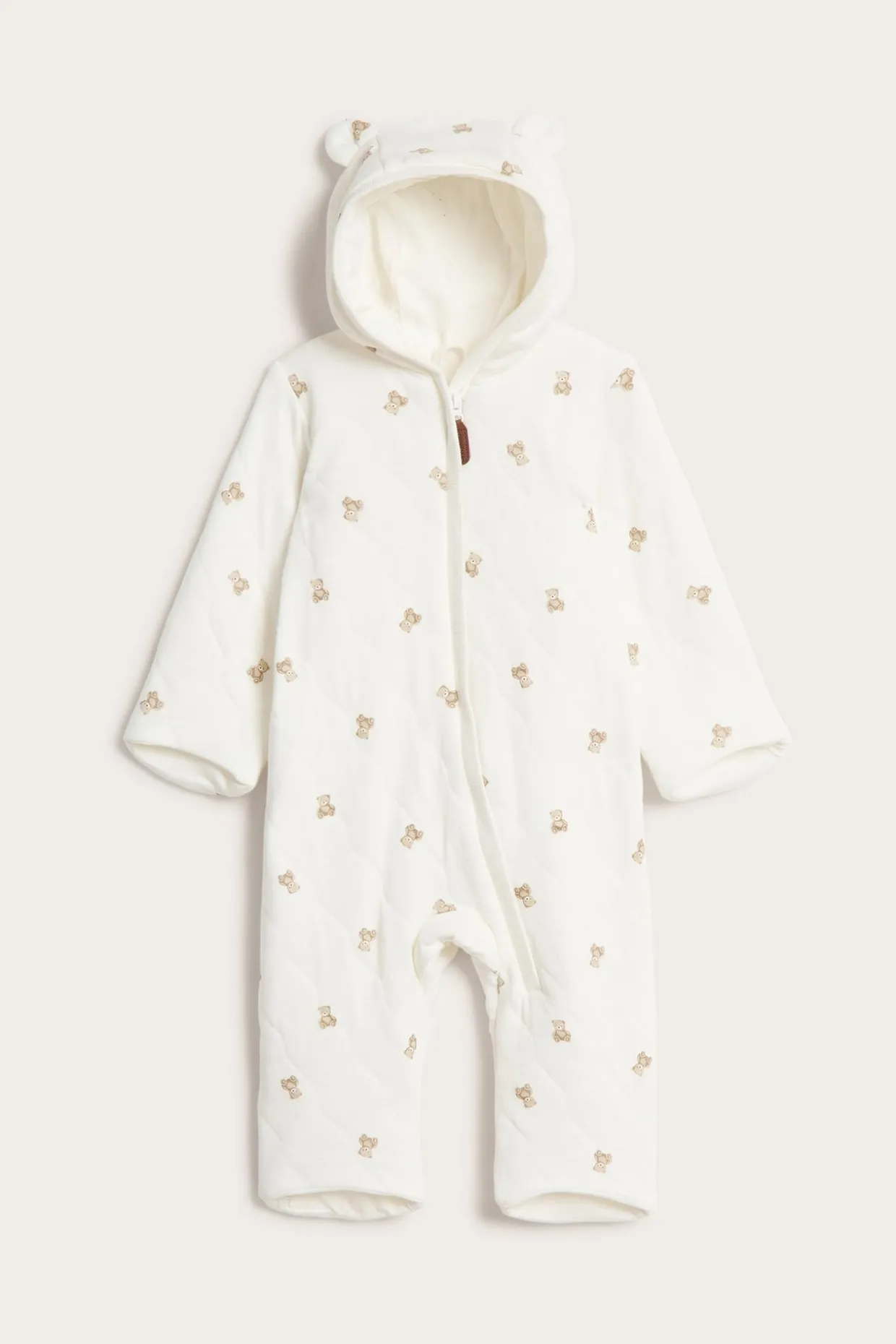 Quiltad overall med huva
