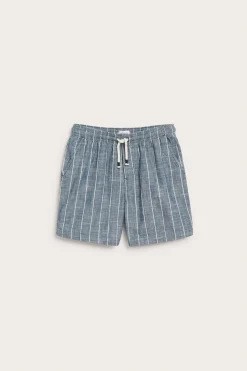 Randiga vävda shorts