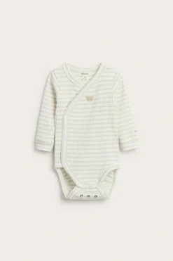Randig omlottbody med broderi