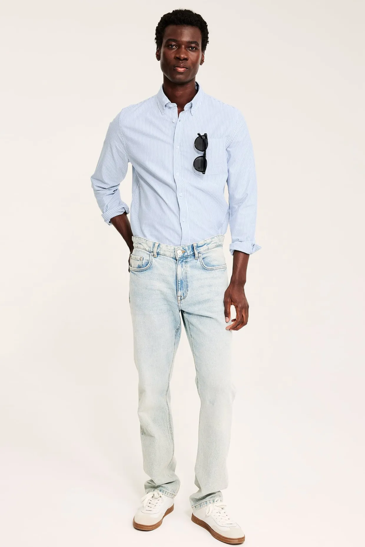 Randig oxfordskjorta regular fit