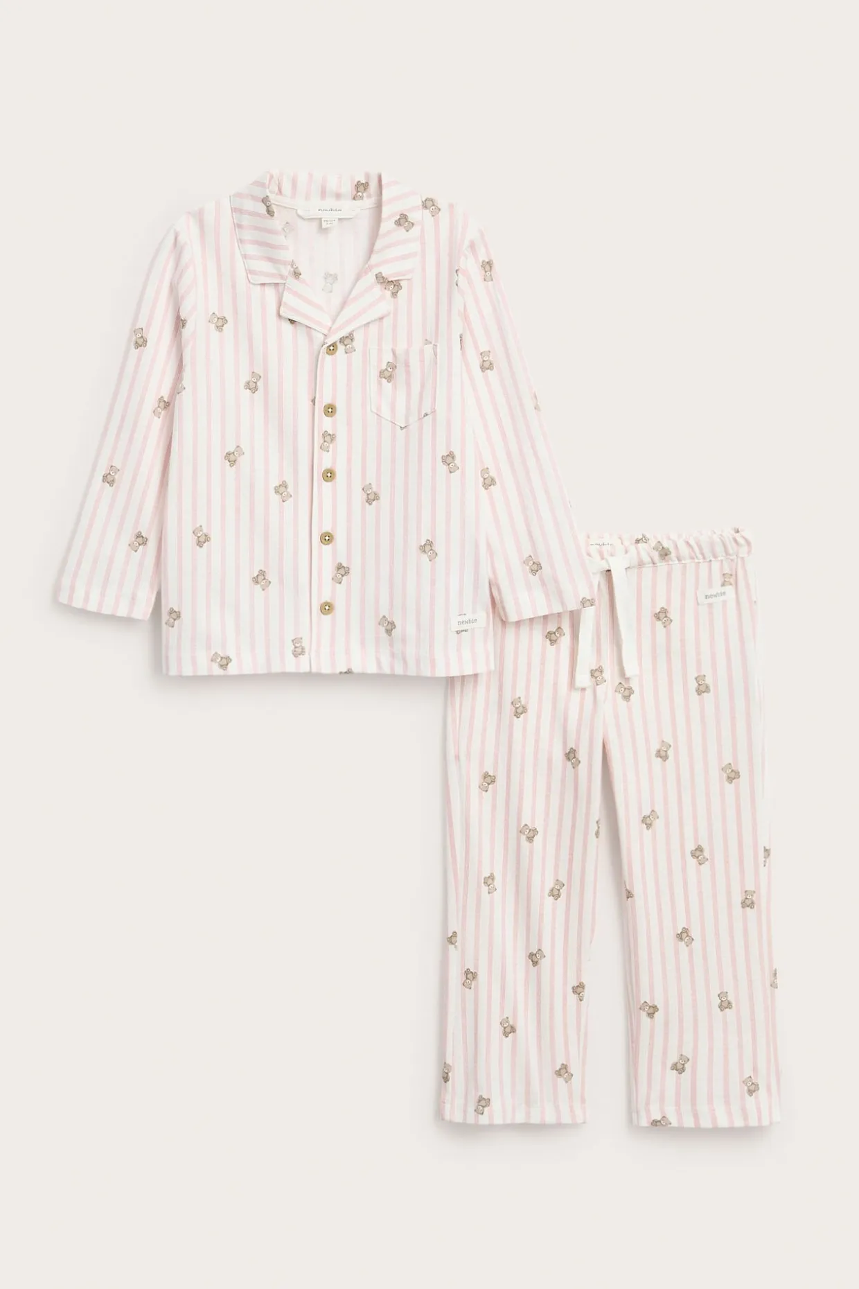 Randig pyjamas med nallebjörnar