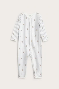 Randig pyjamas med nallebjörnar