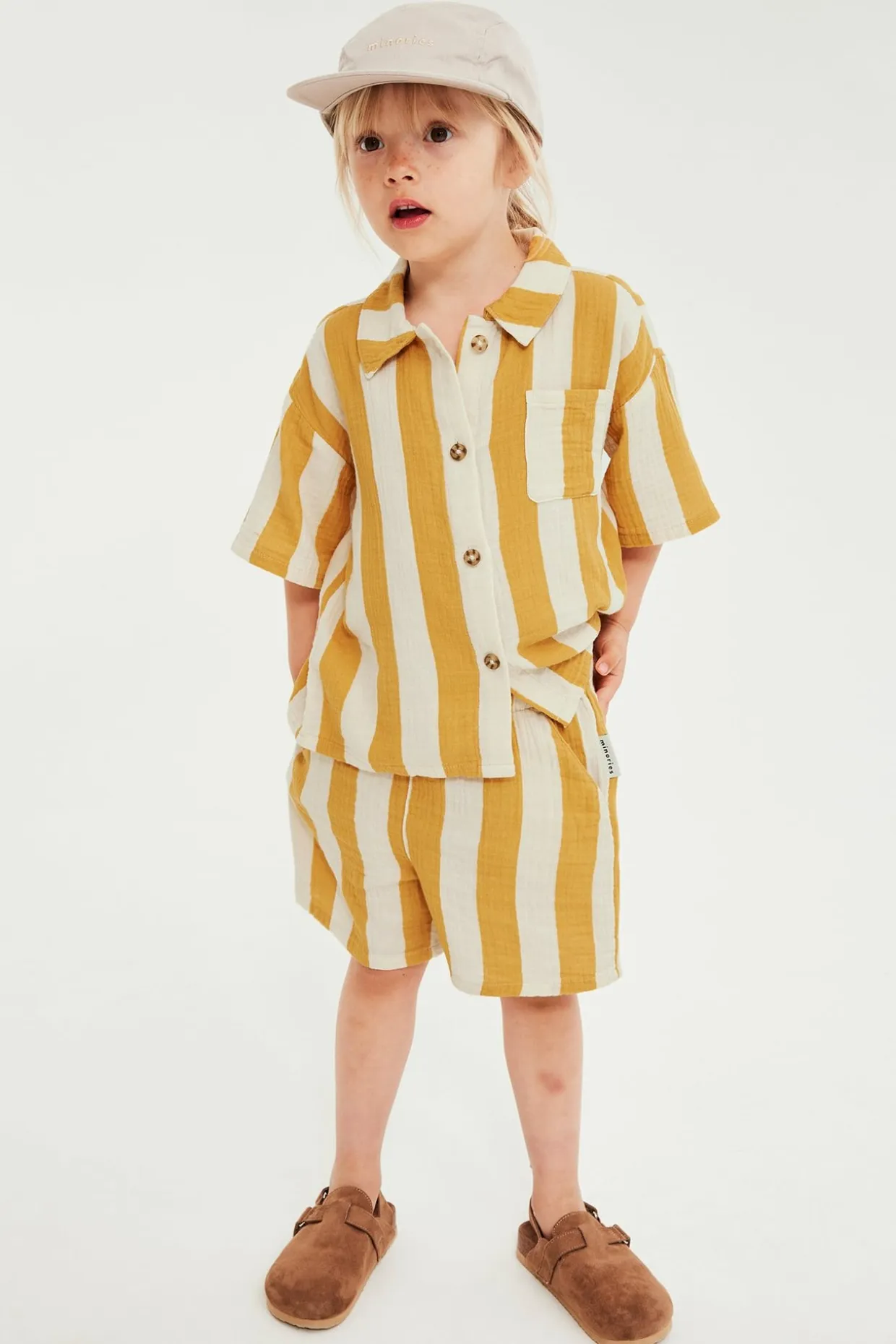Randigt set i muslin