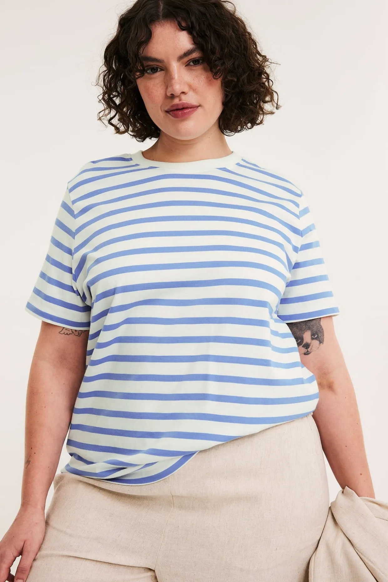 Randig t-shirt i bomull