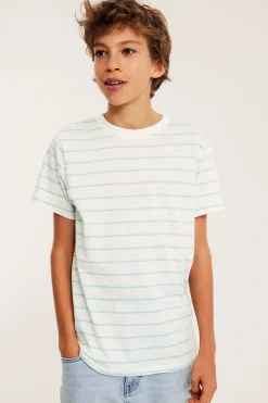 Randig t-shirt i bomullsslub