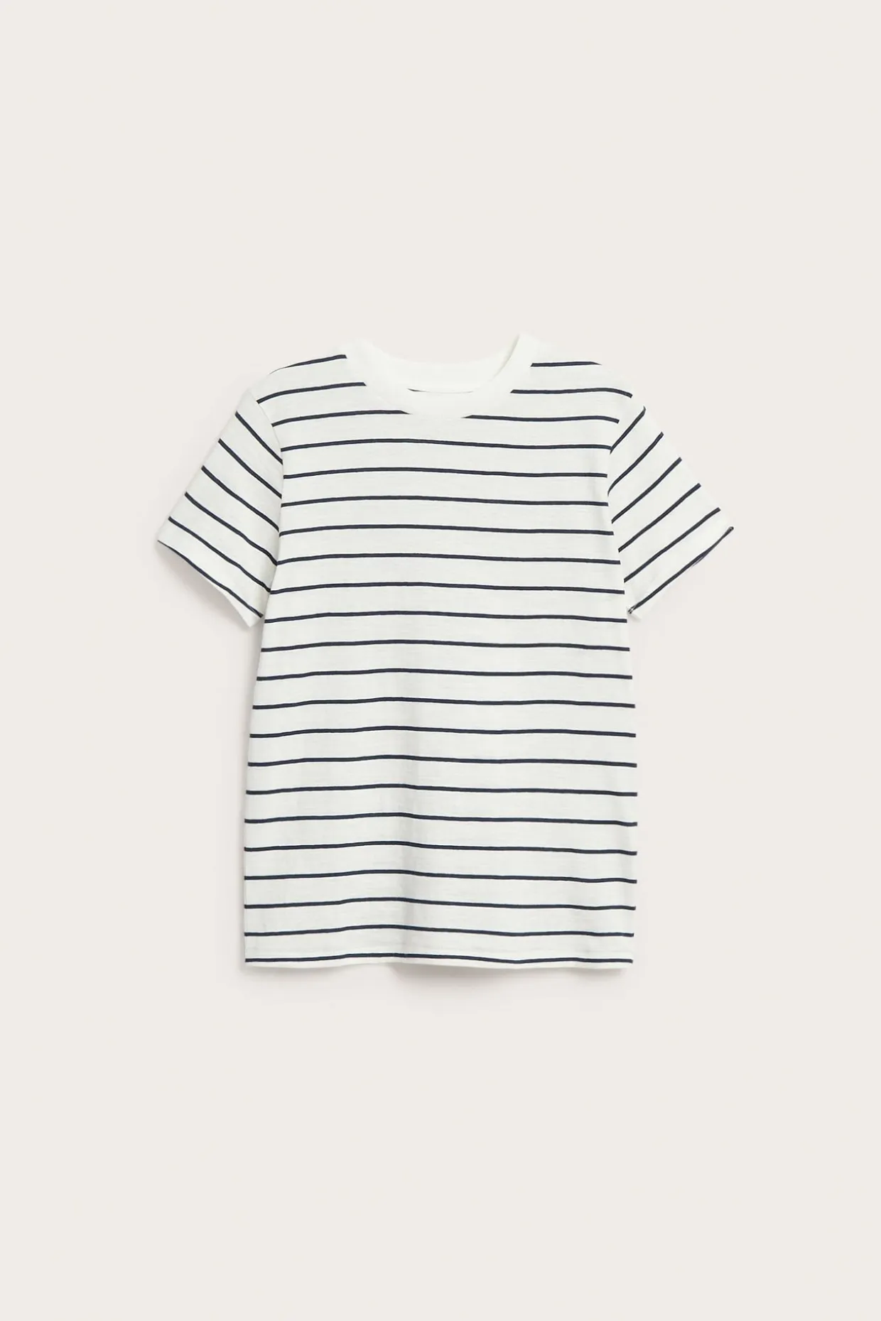 Randig t-shirt i bomullsslub