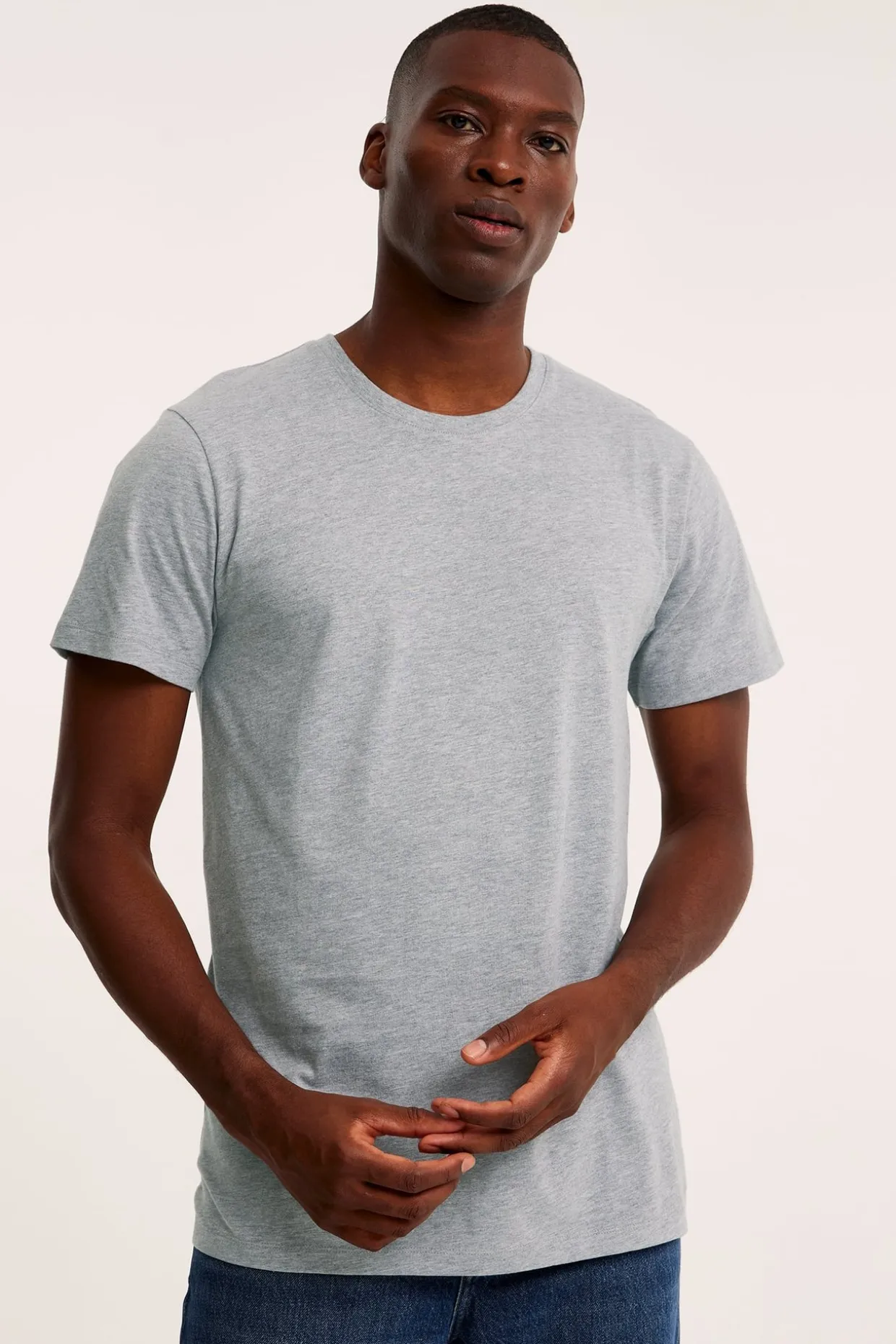 Regular t-shirt i bomullsmix