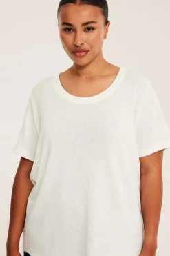 Regular t-shirt i viskosmix
