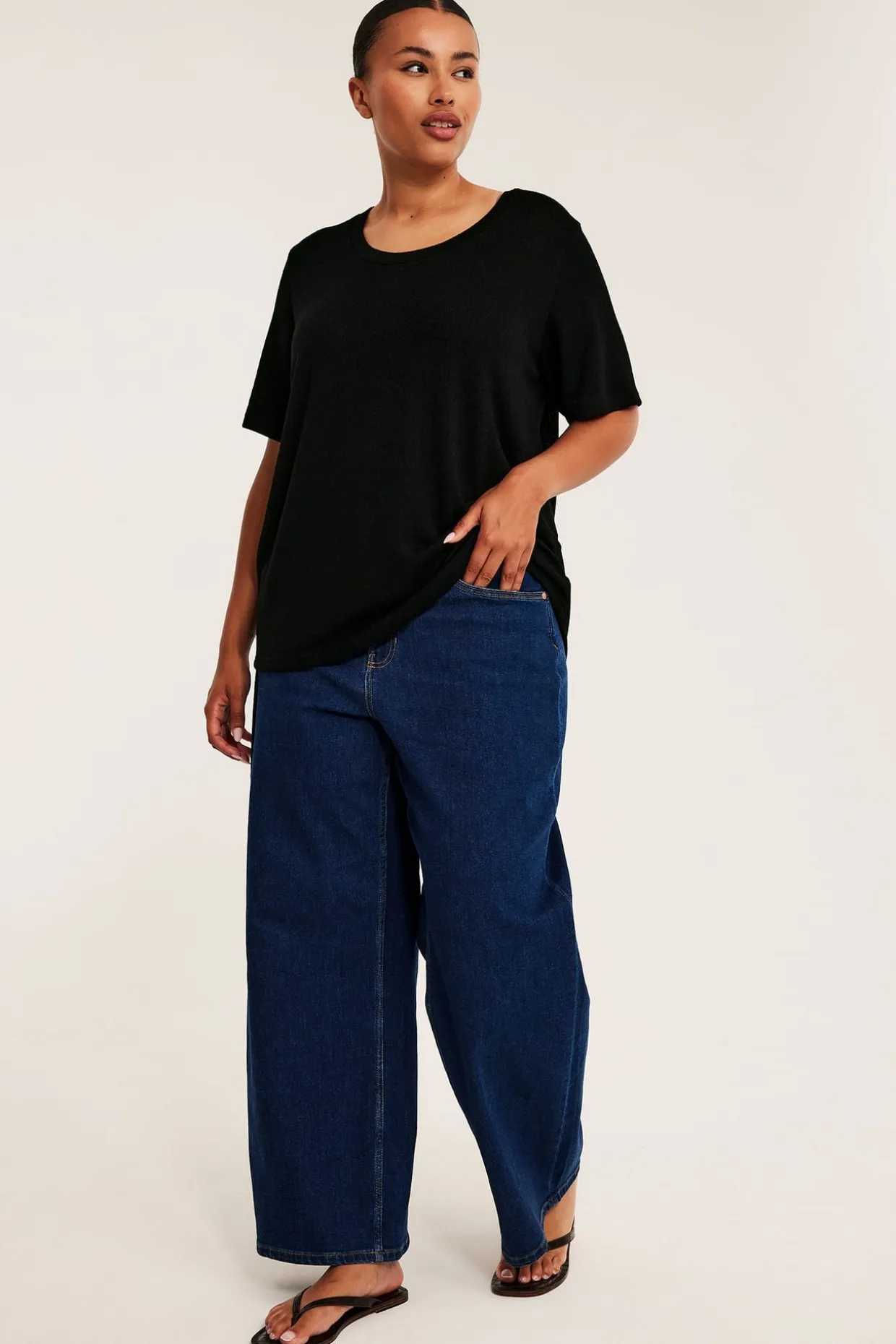 Regular t-shirt i viskosmix