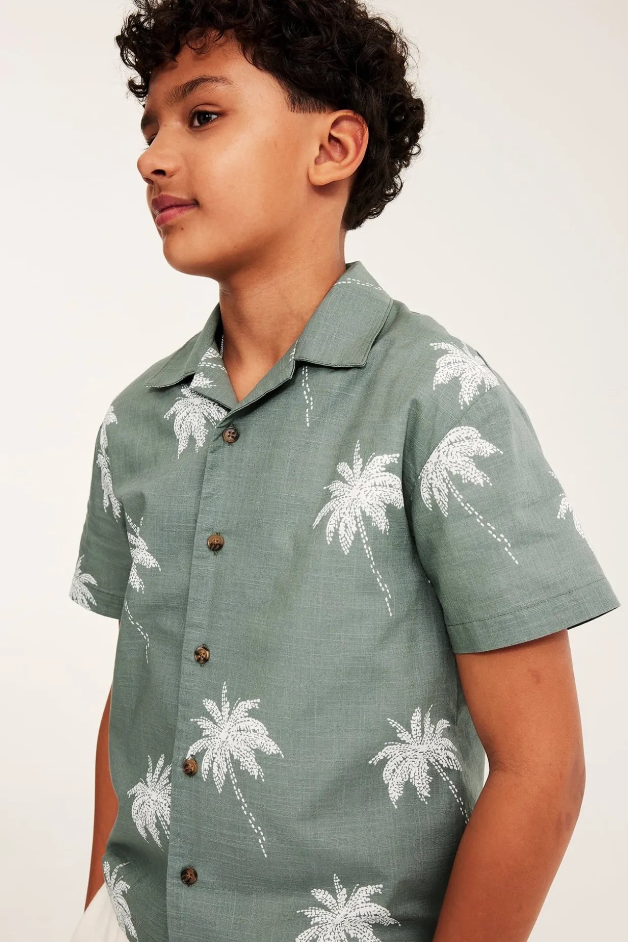 Resortskjorta i luftig bomull med tryck