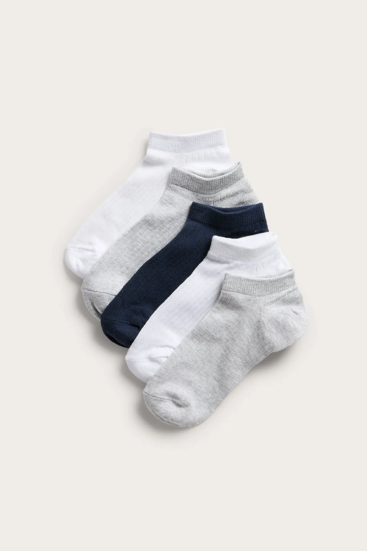 Ribbade ankelstrumpor i 5-pack