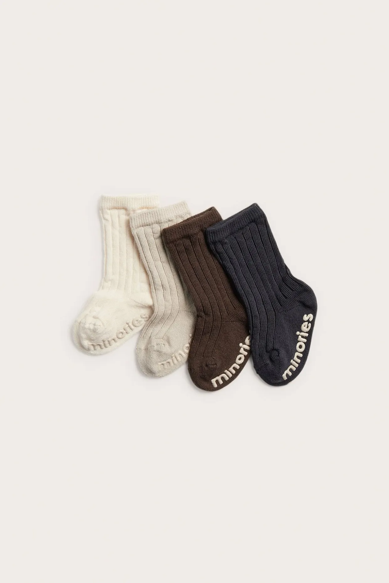Ribbade babystrumpor 4-pack