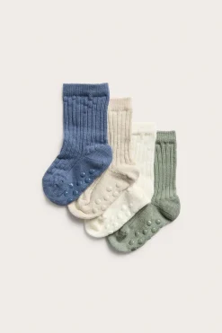Ribbade babystrumpor 4-pack