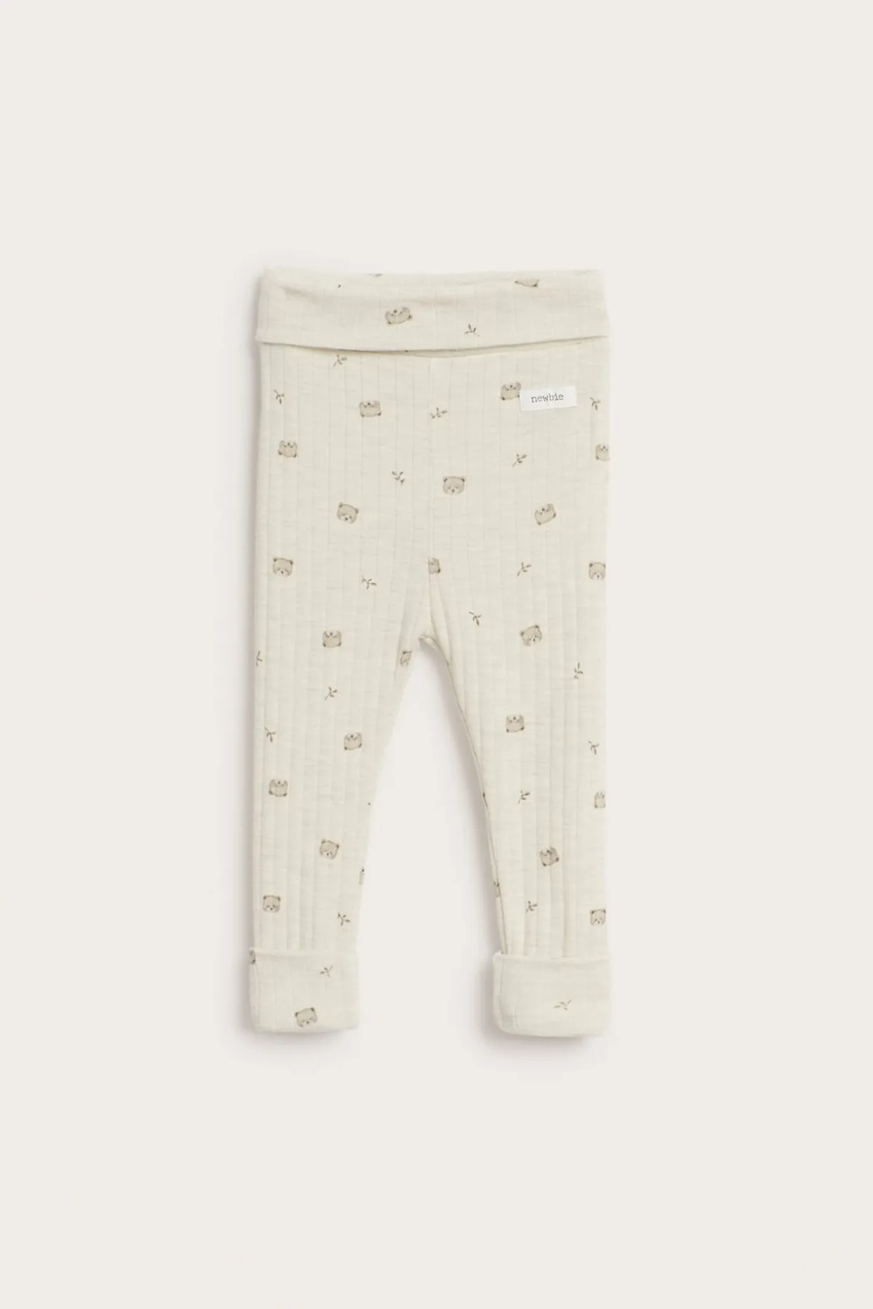 Ribbade leggings i ull