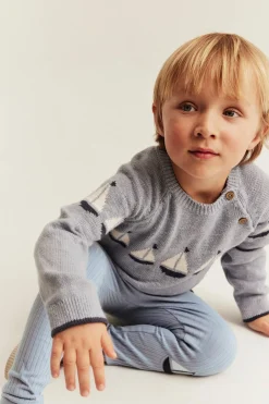 Ribbade leggings med applikation