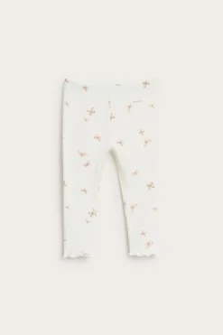 Ribbade leggings med fjärilar
