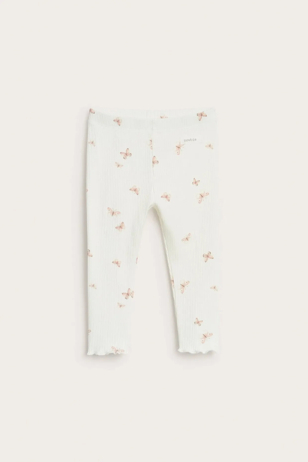 Ribbade leggings med fjärilar