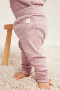 Ribbade leggings med justerbar längd