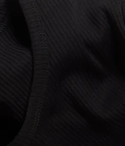 Ribbad långärmad topp