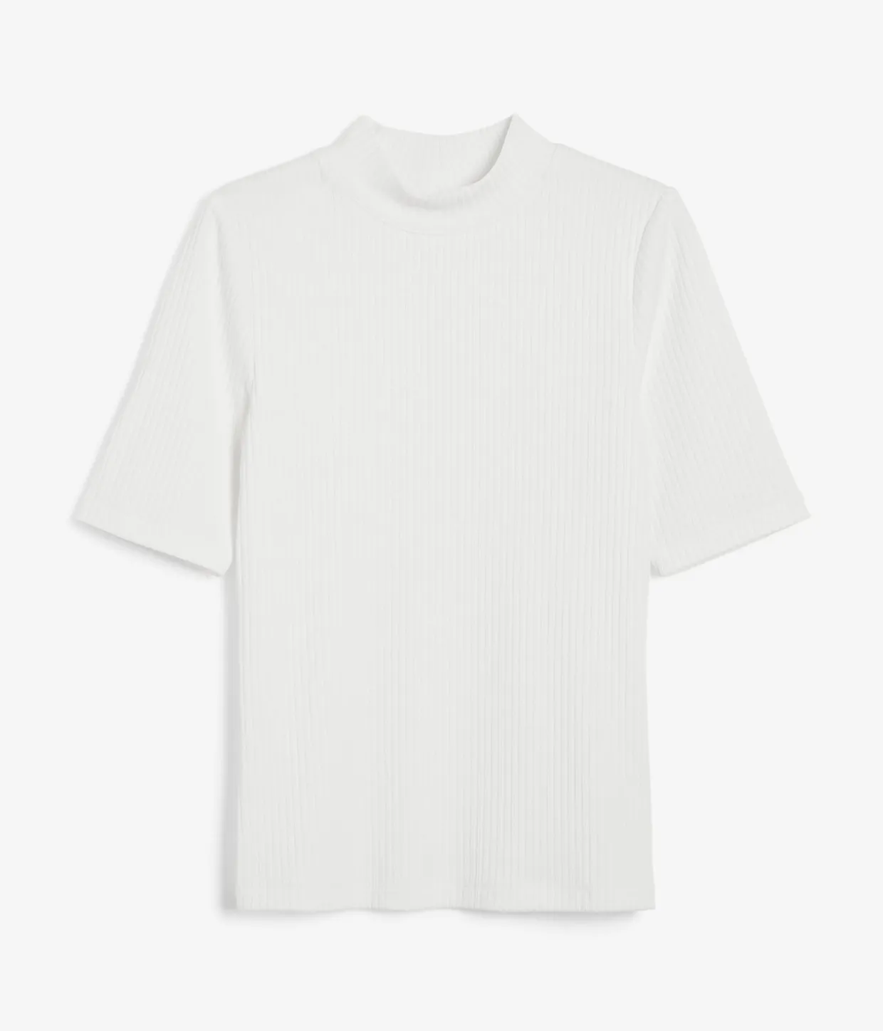 Ribbad top med polokrage