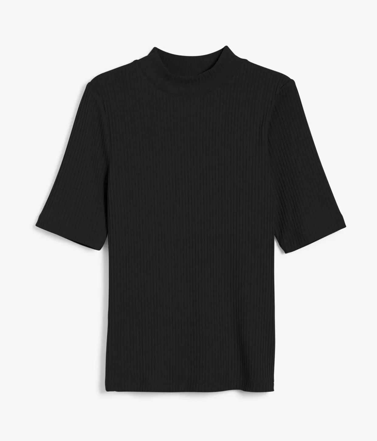 Ribbad top med polokrage