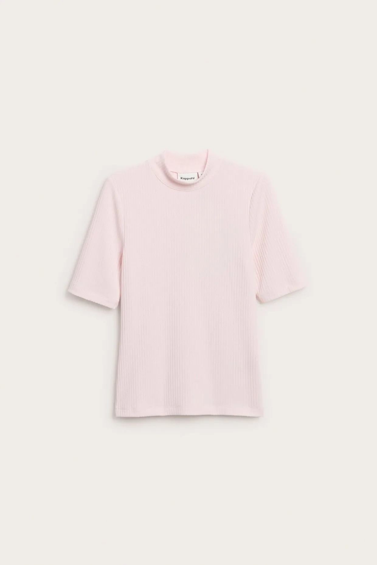 Ribbad top med polokrage
