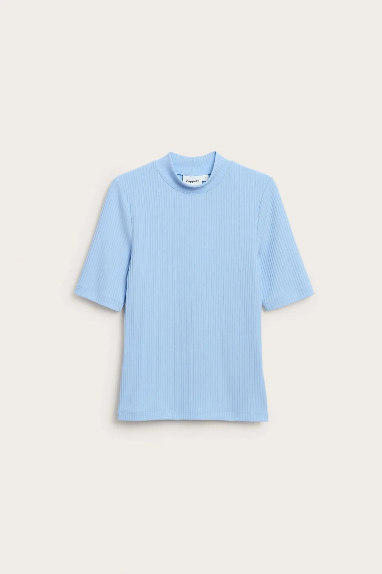 Ribbad top med polokrage
