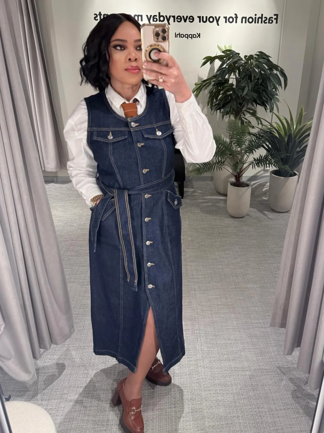 Ärmlös jeansklänning