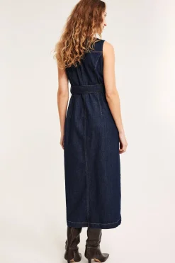 Ärmlös jeansklänning