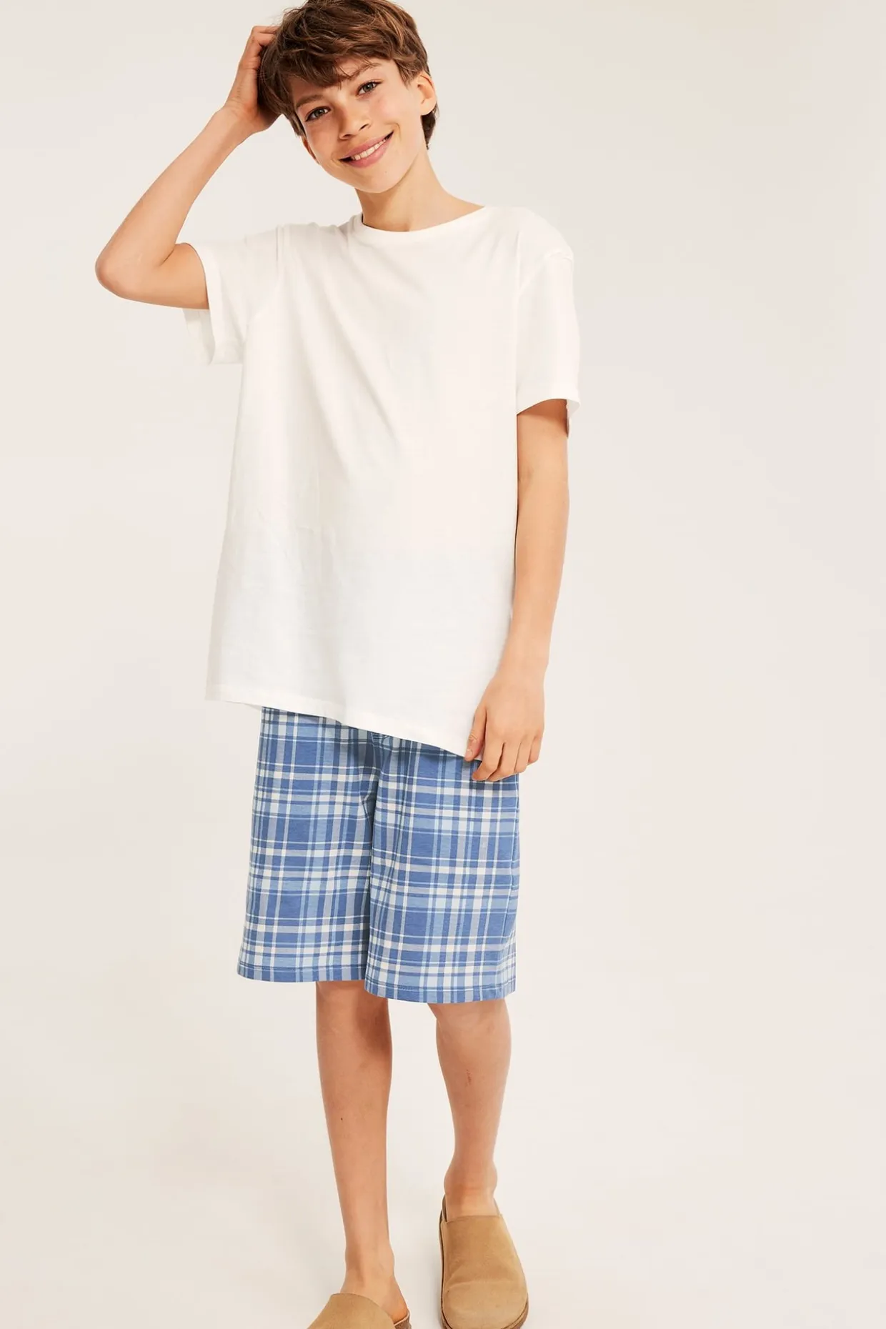 Rutiga pyjamasshorts