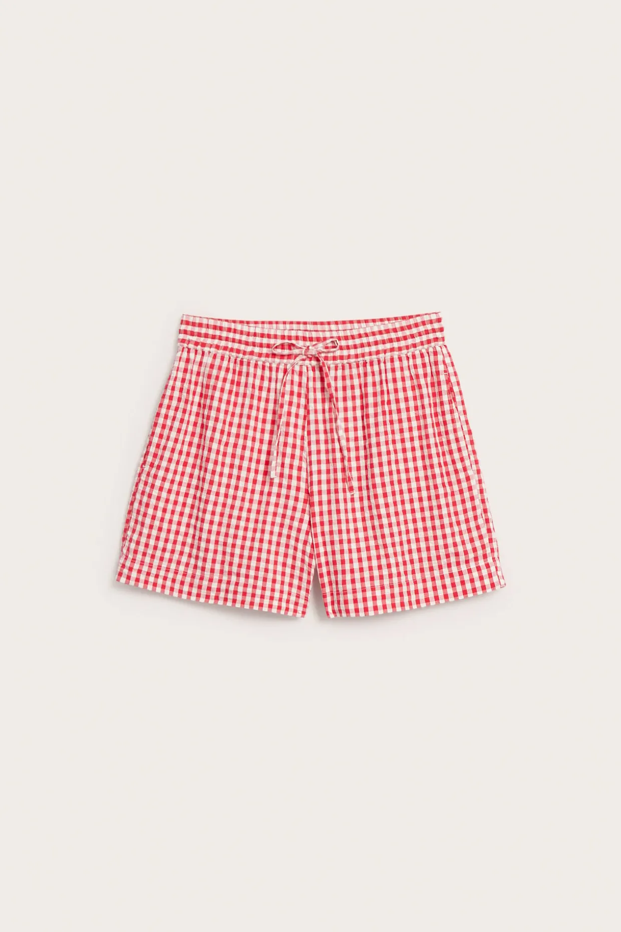 Rutiga shorts med dragsko