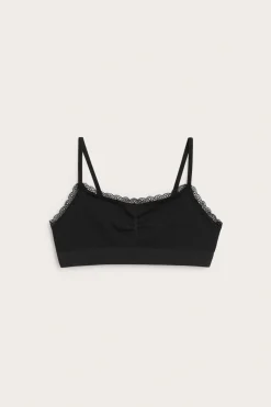 Seamless ribbad topp med spets