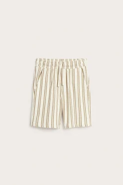 Shorts i bomullstrikå