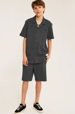 Shorts i våfflad bomull