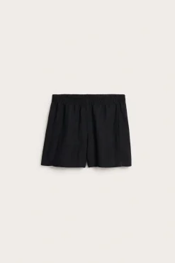 Shorts i viskos och linnemix