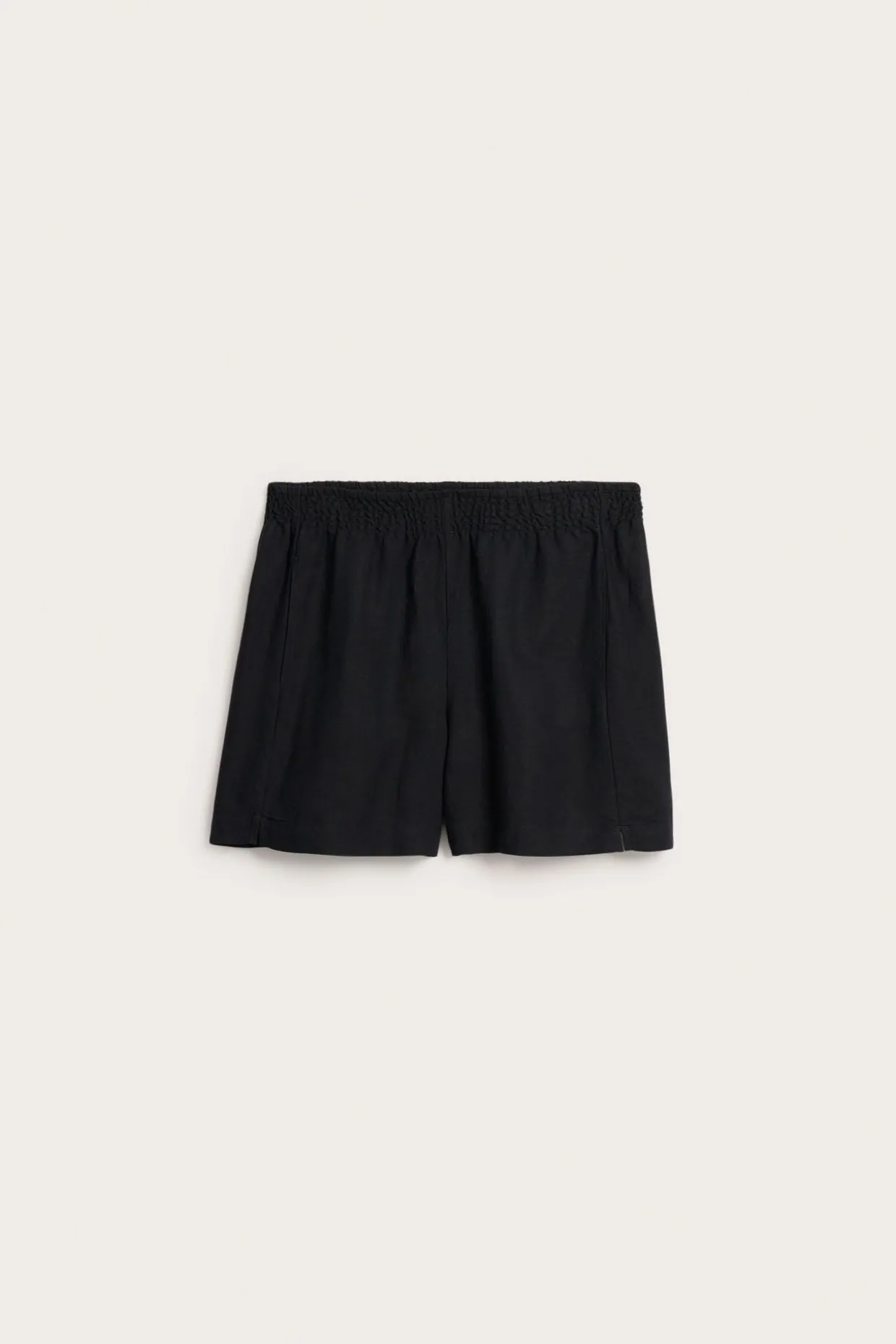 Shorts i viskos och linnemix