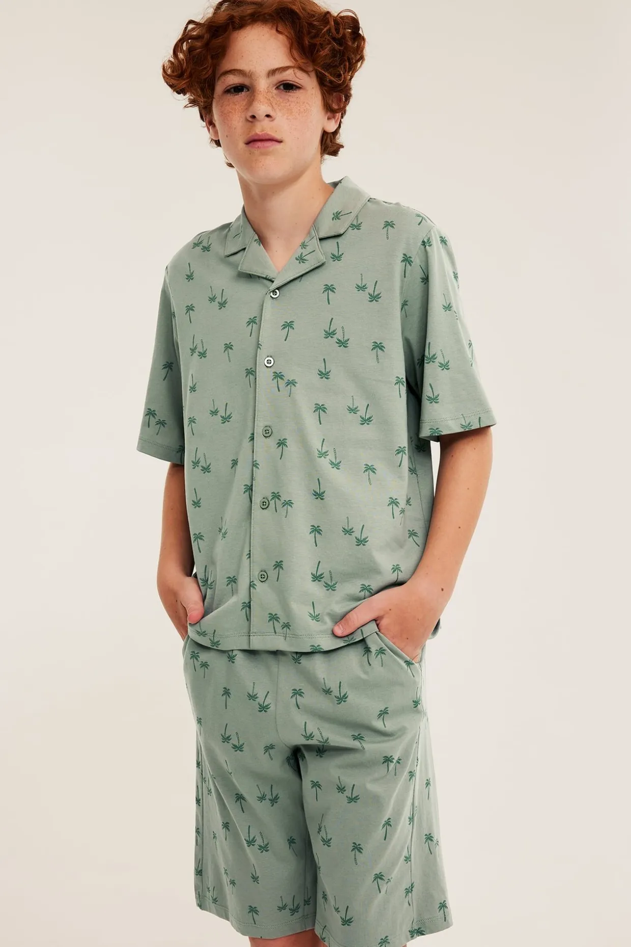 Skjortpyjamas i bomull