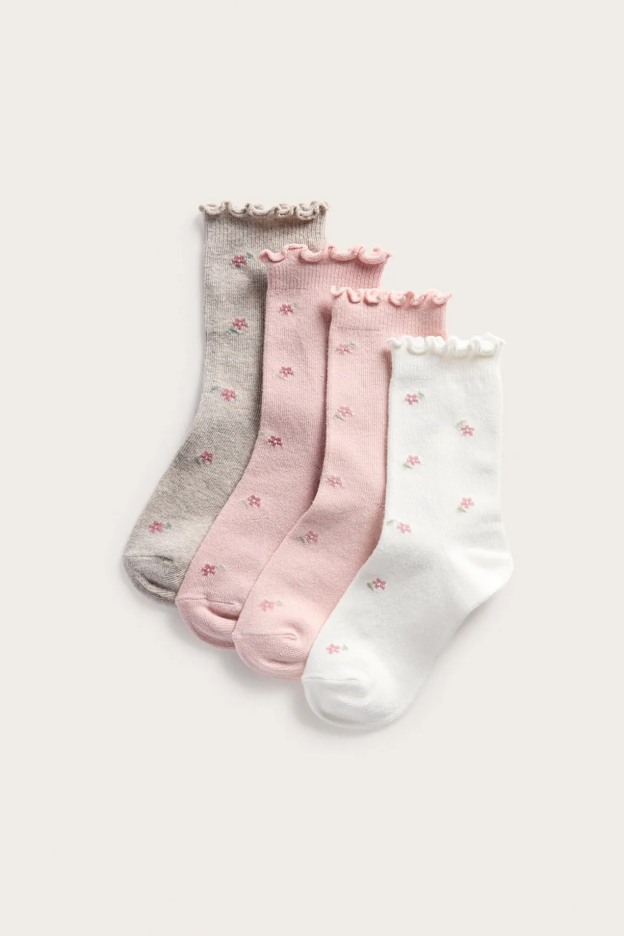 Småblommiga strumpor 4-pack