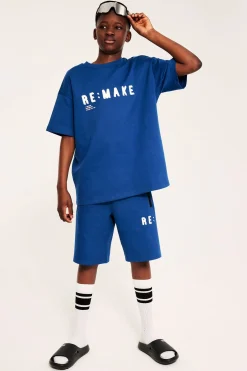 Sportiga shorts med textprint
