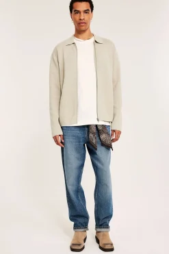Stickad cardigan med dragkedja