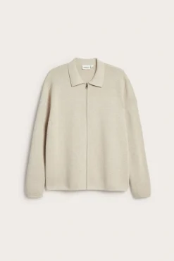 Stickad cardigan med dragkedja
