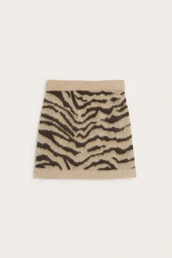 Stickad kjol i zebra mönster