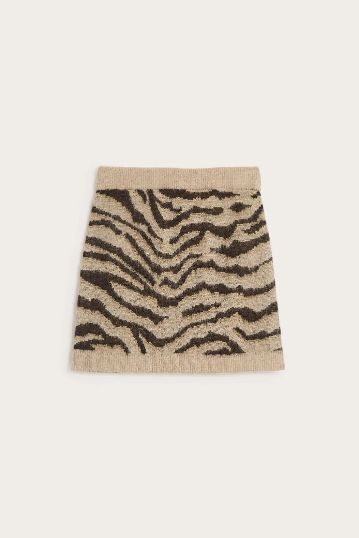 Stickad kjol i zebra mönster